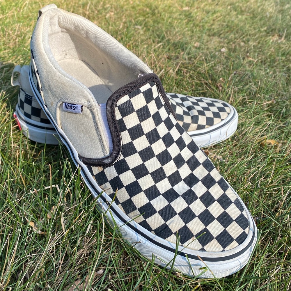Classic Slip On Checkerboard Checkered Black and White Vans